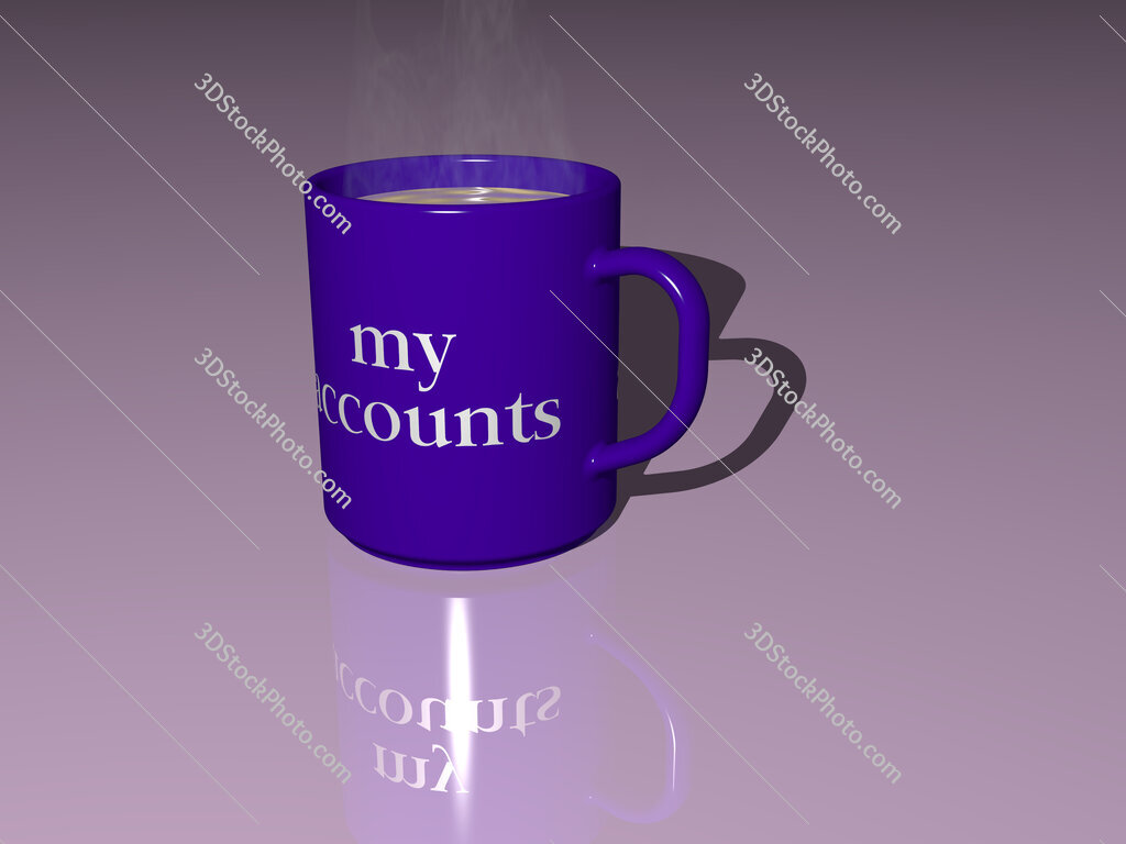 my accounts text on a coffee mug