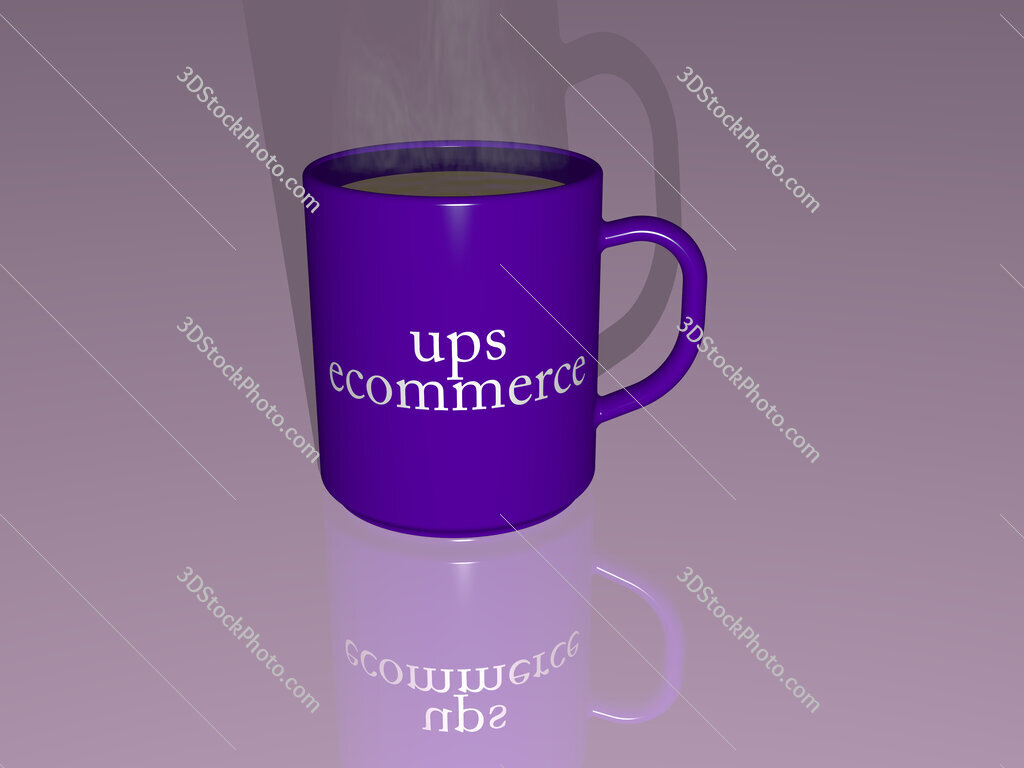 ups ecommerce text on a coffee mug
