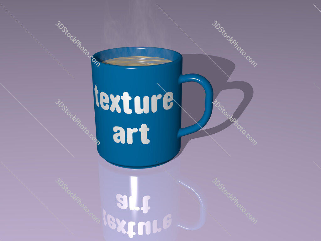 texture art text on a coffee mug