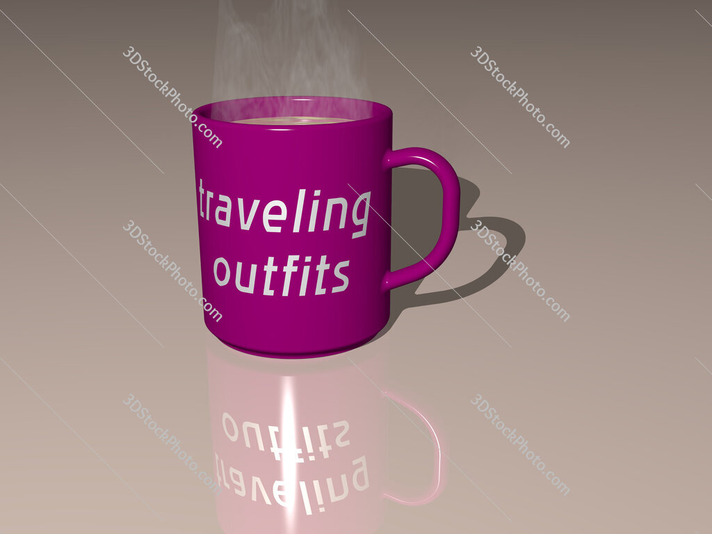 traveling outfits text on a coffee mug