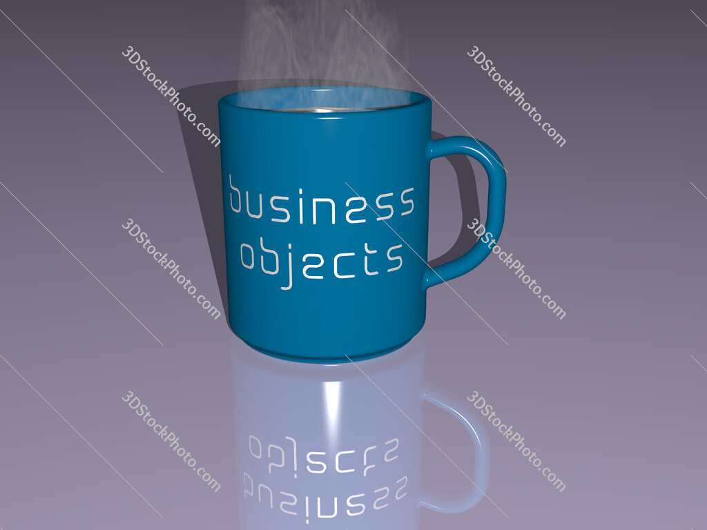 business objects text on a coffee mug
