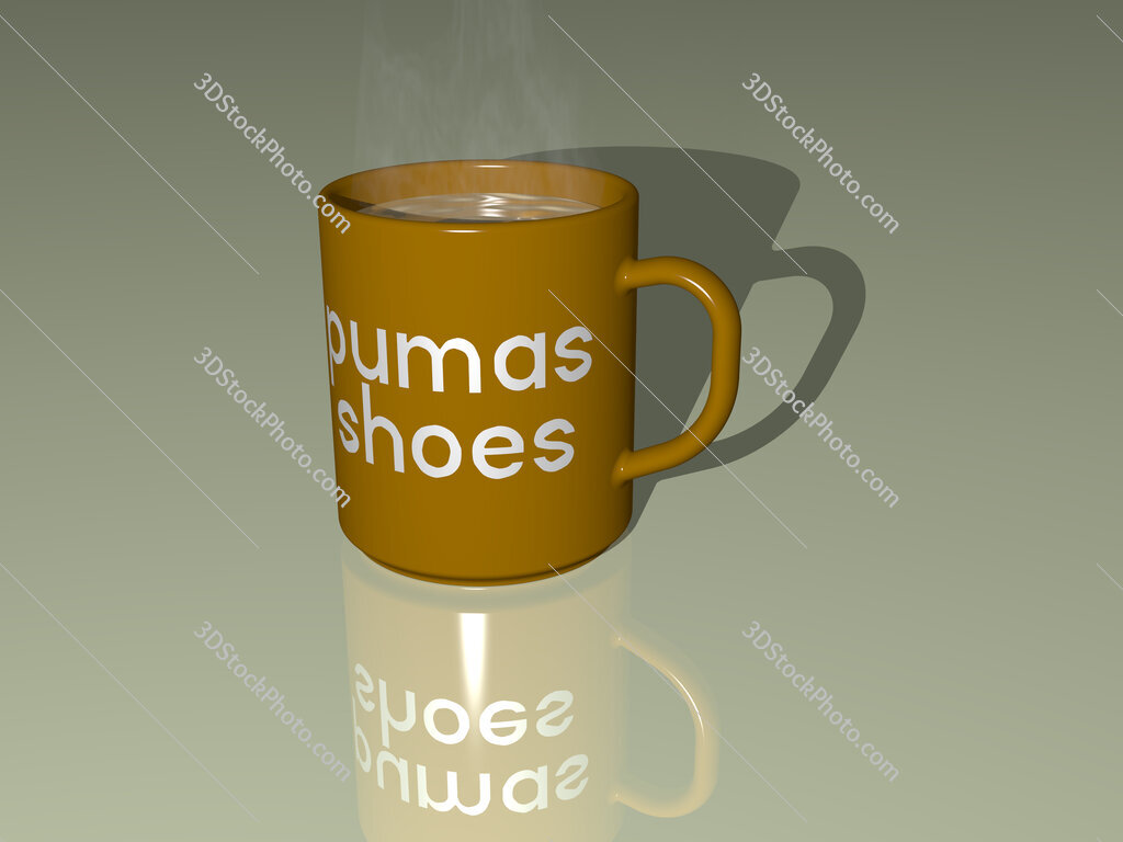 pumas shoes text on a coffee mug