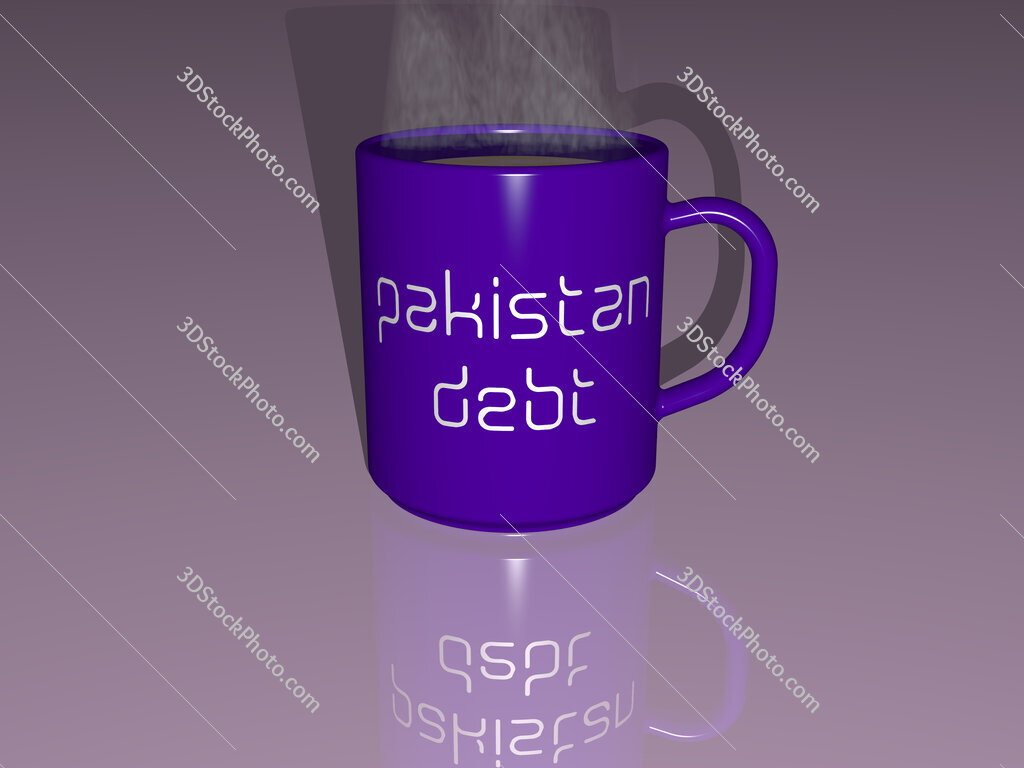pakistan debt text on a coffee mug
