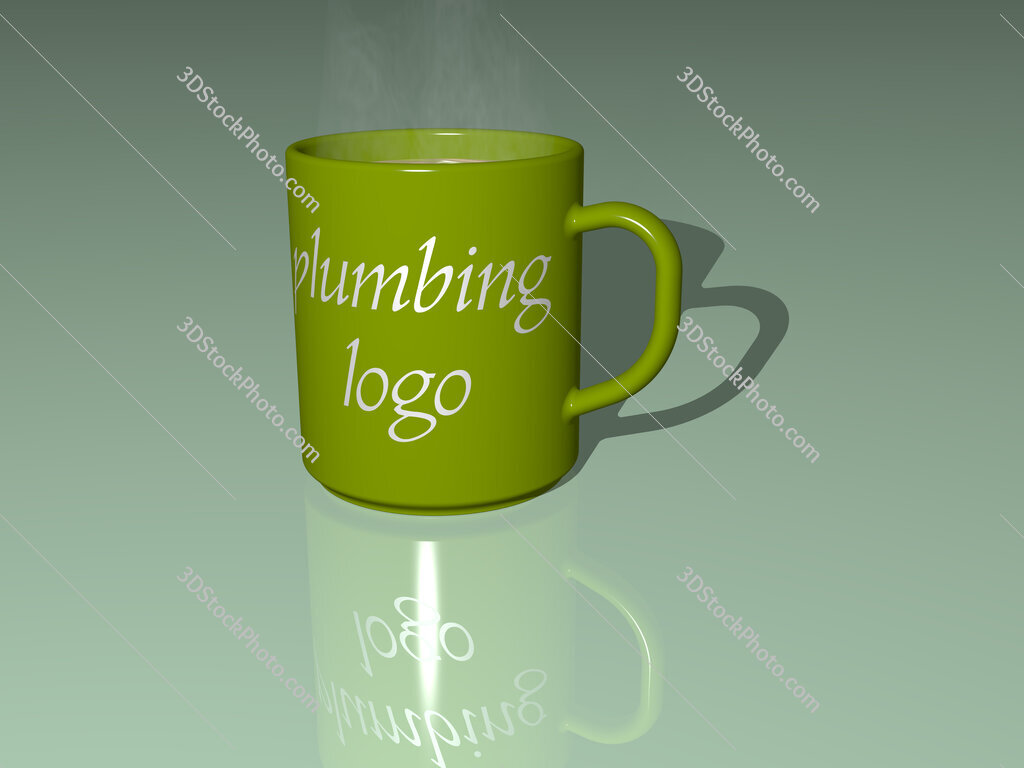 plumbing logo text on a coffee mug