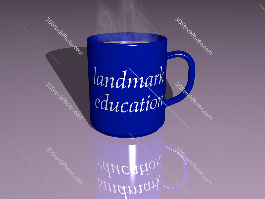 landmark education text on a coffee mug