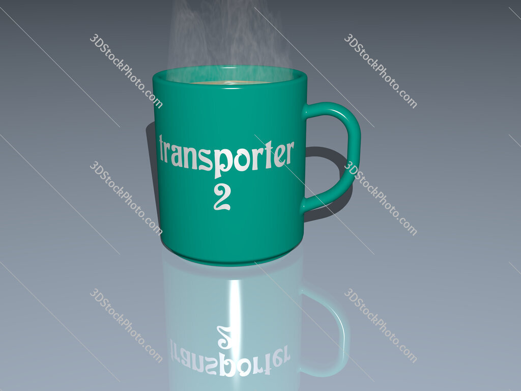 transporter 2 text on a coffee mug