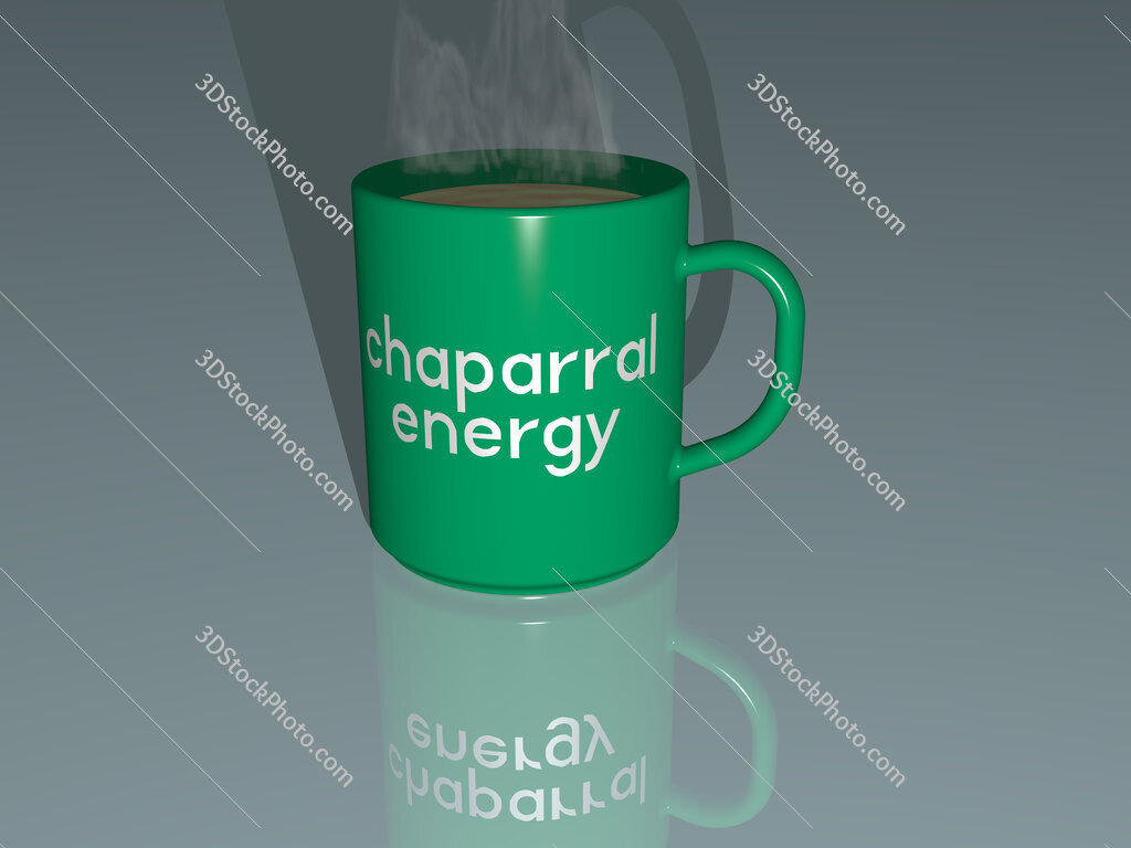chaparral energy text on a coffee mug