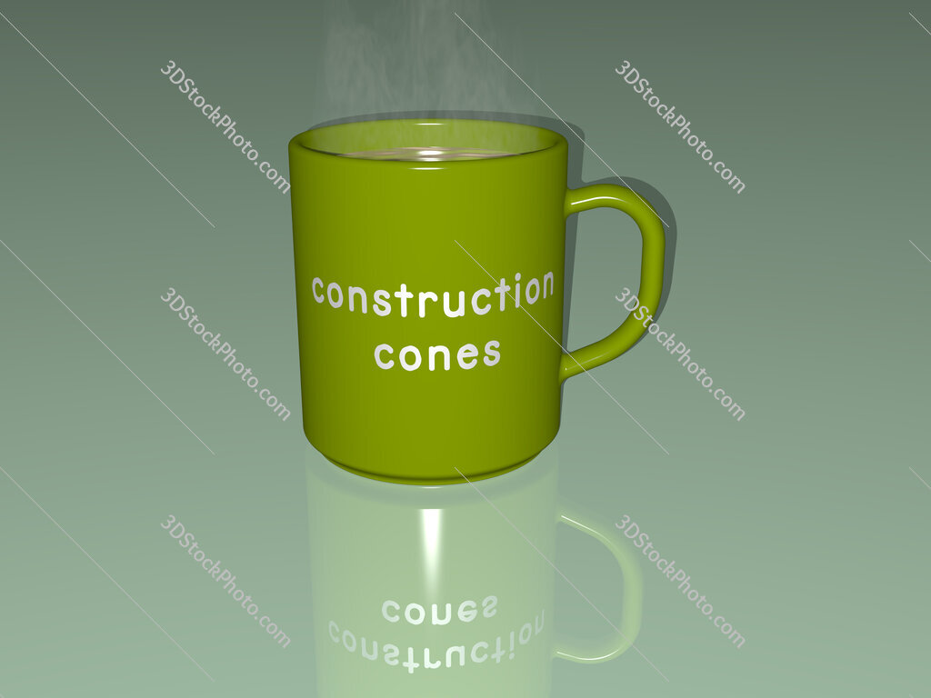 construction cones text on a coffee mug