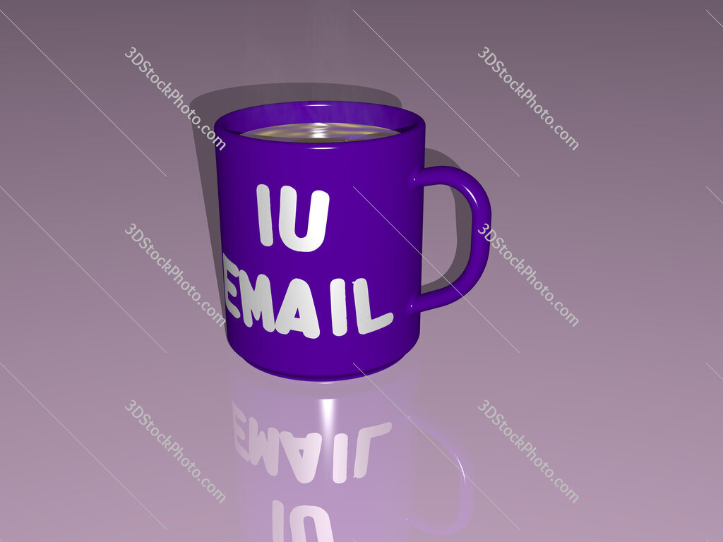 iu email text on a coffee mug