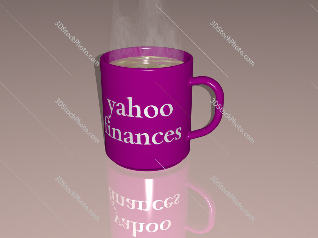 yahoo finances text on a coffee mug