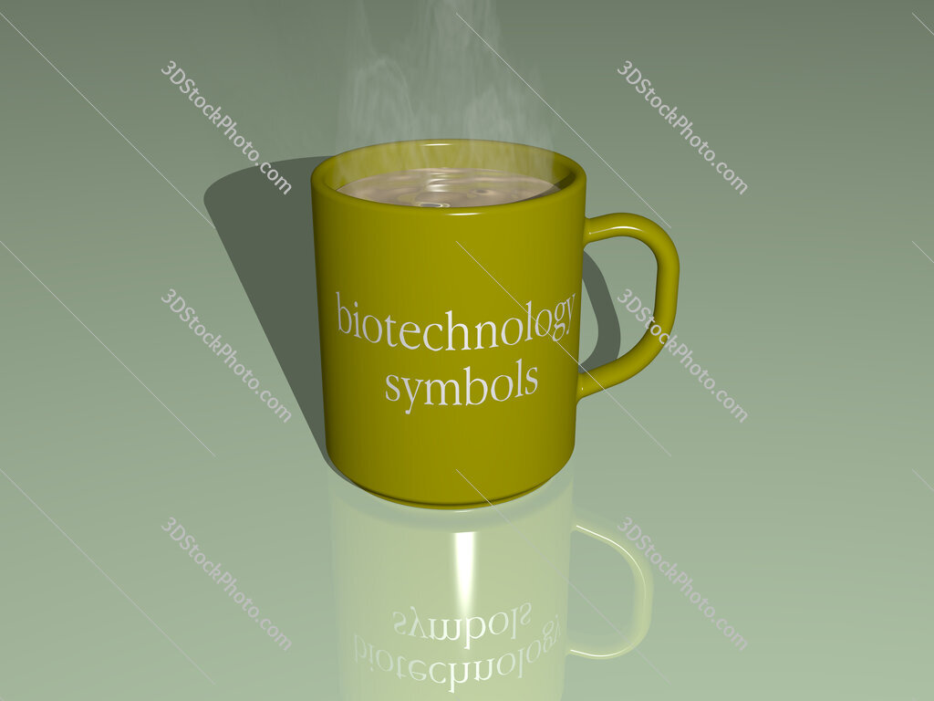 biotechnology symbols text on a coffee mug