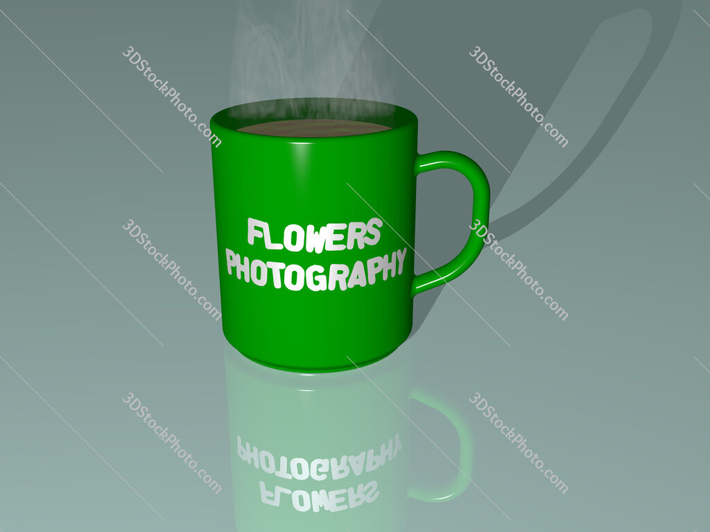 flowers photography text on a coffee mug
