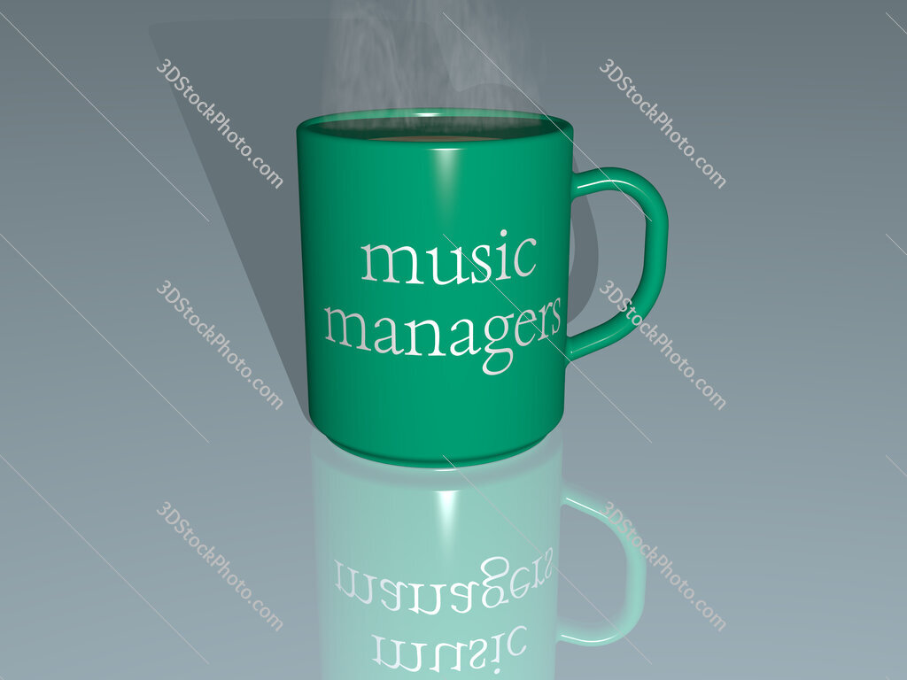 music managers text on a coffee mug