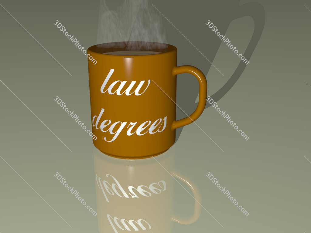 law degrees text on a coffee mug