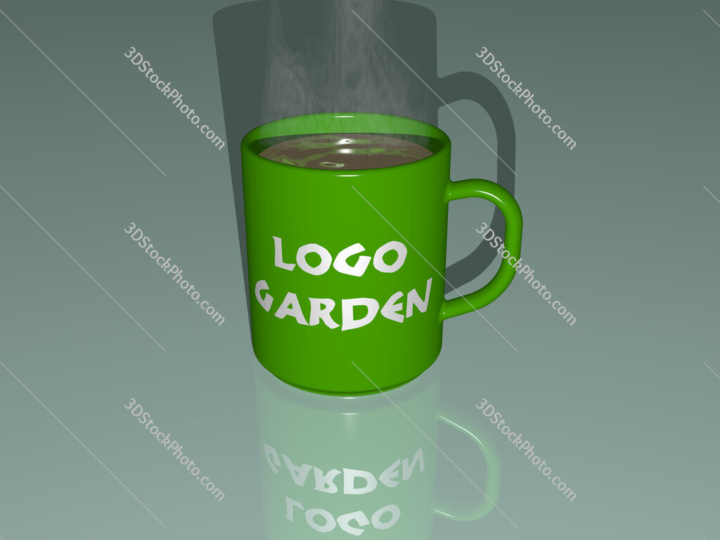 logo garden text on a coffee mug