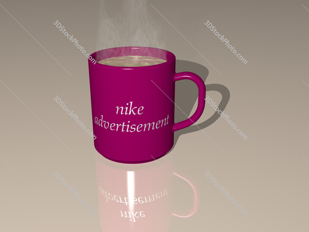 nike advertisement text on a coffee mug