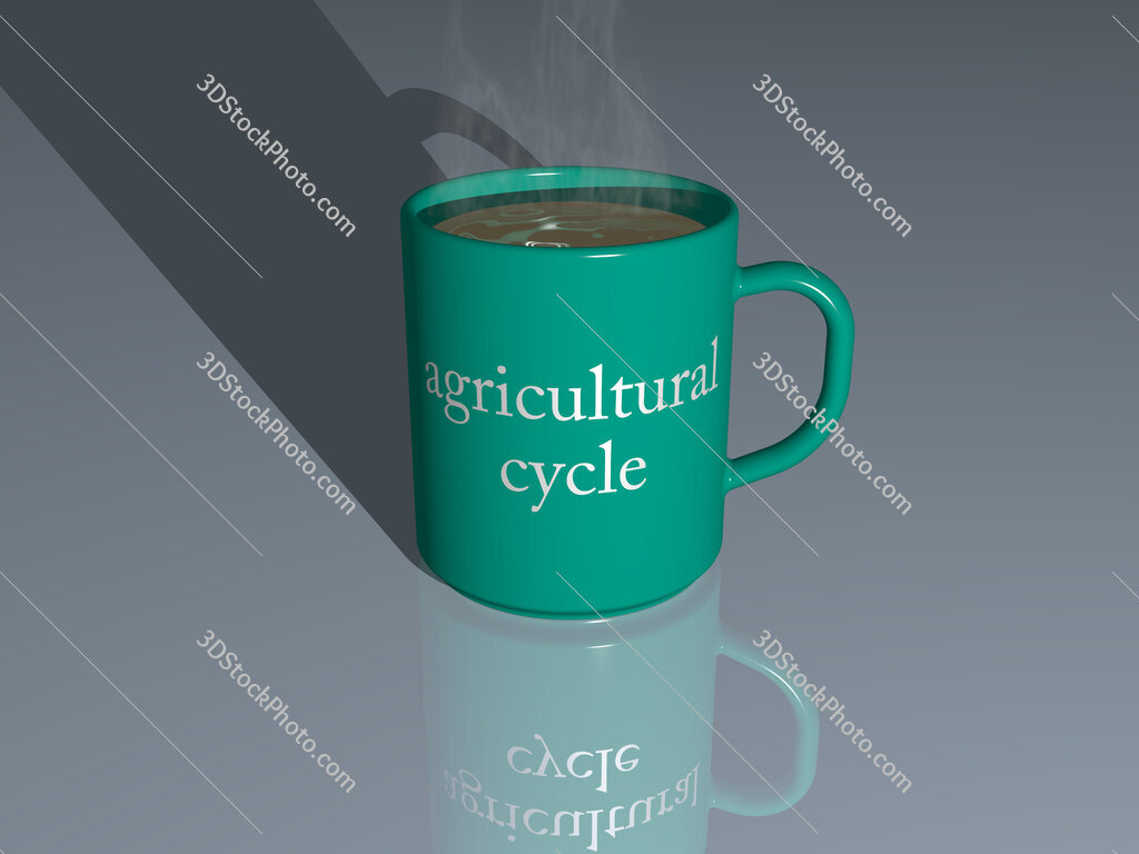 agricultural cycle text on a coffee mug