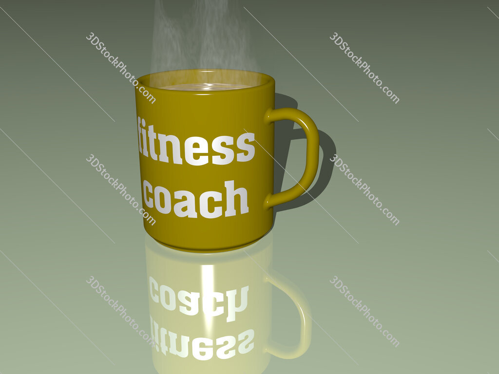 fitness coach text on a coffee mug