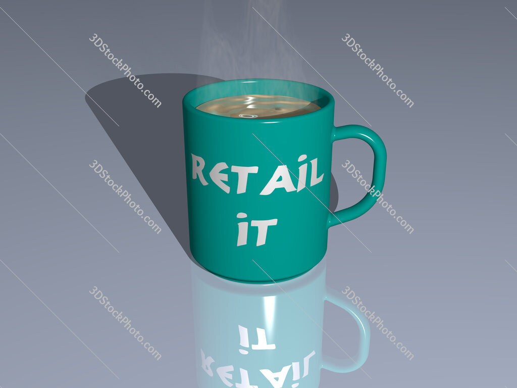 retail it text on a coffee mug