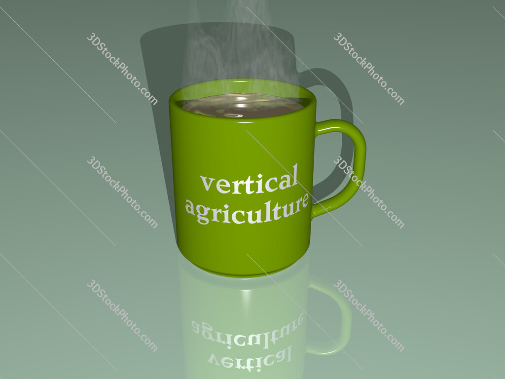 vertical agriculture text on a coffee mug