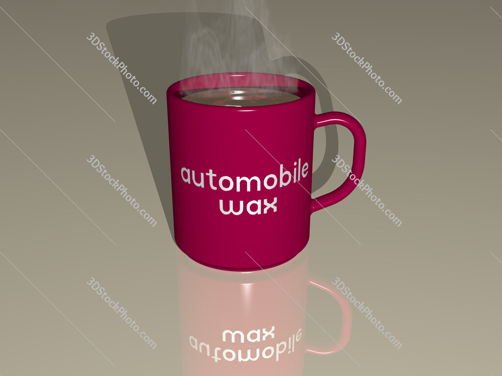 automobile wax text on a coffee mug