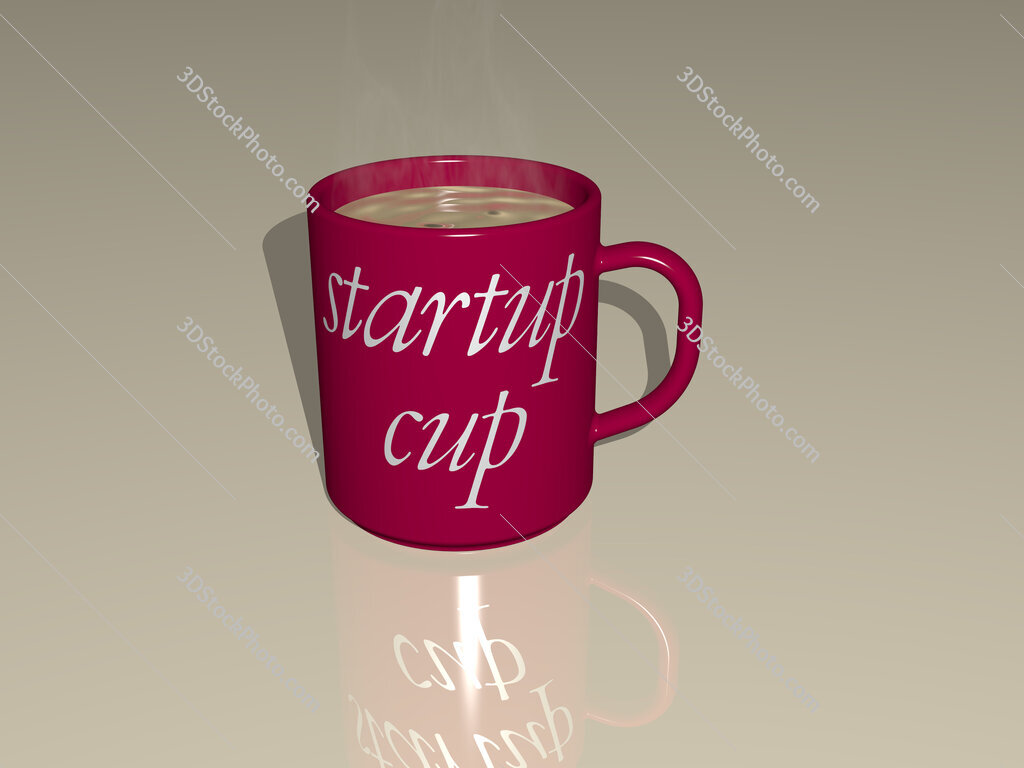 startup cup text on a coffee mug