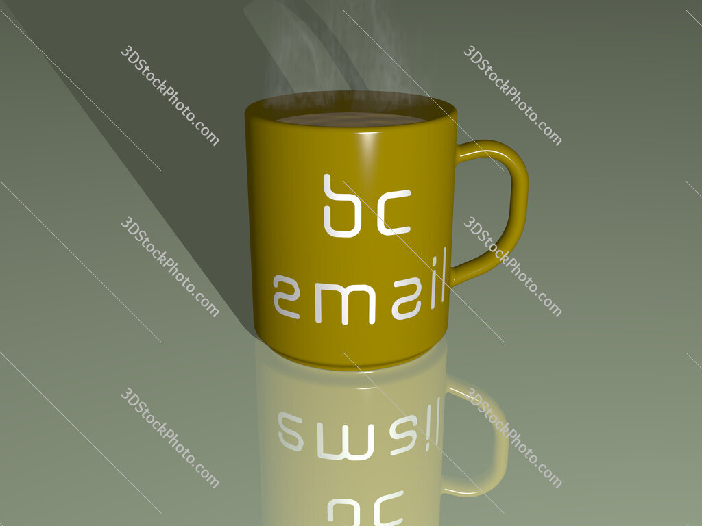 bc email text on a coffee mug