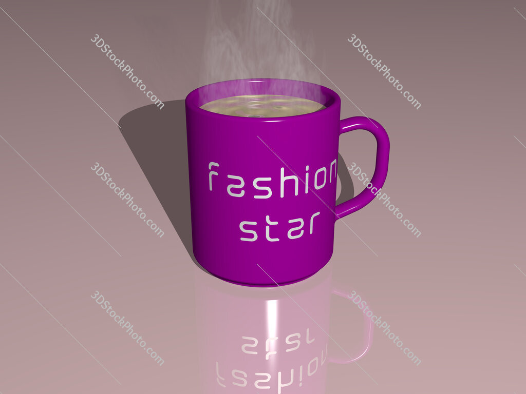 fashion star text on a coffee mug