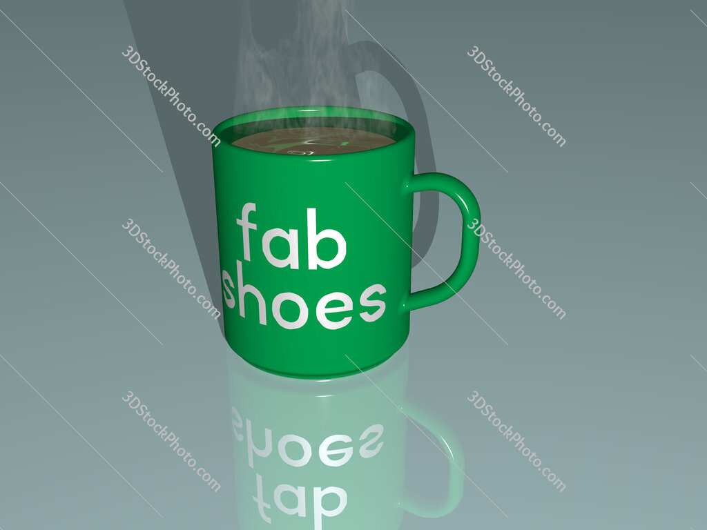 fab shoes text on a coffee mug
