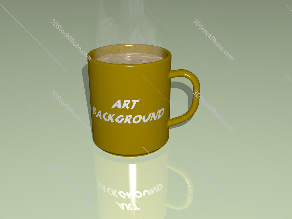 art background text on a coffee mug