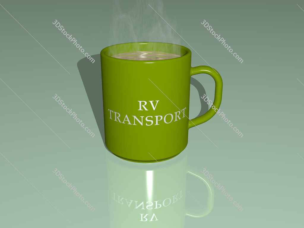 rv transport text on a coffee mug