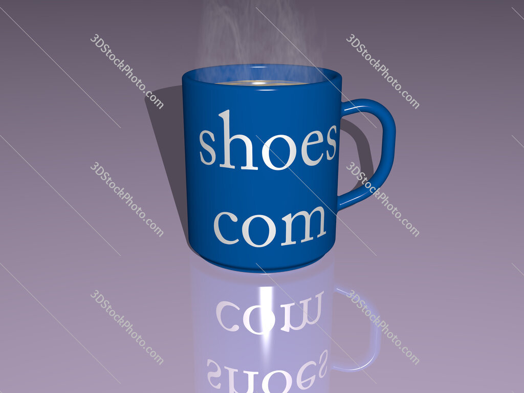shoes com text on a coffee mug