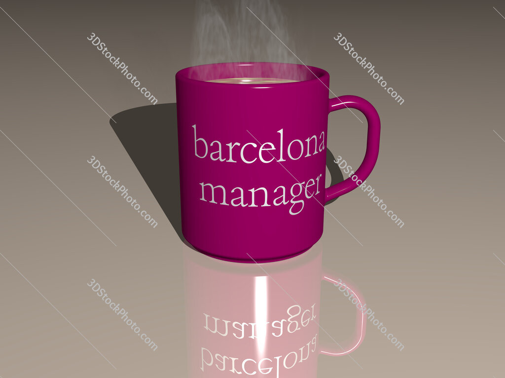 barcelona manager text on a coffee mug