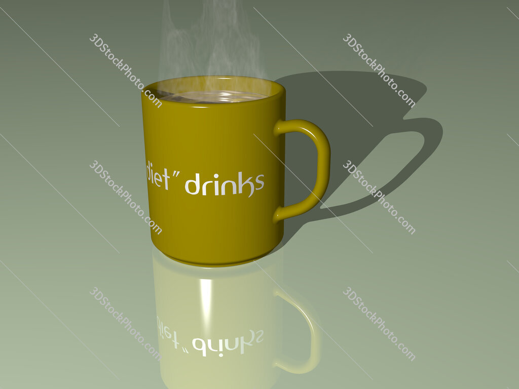 diet drinks text on a coffee mug