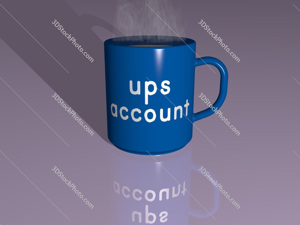 ups account text on a coffee mug