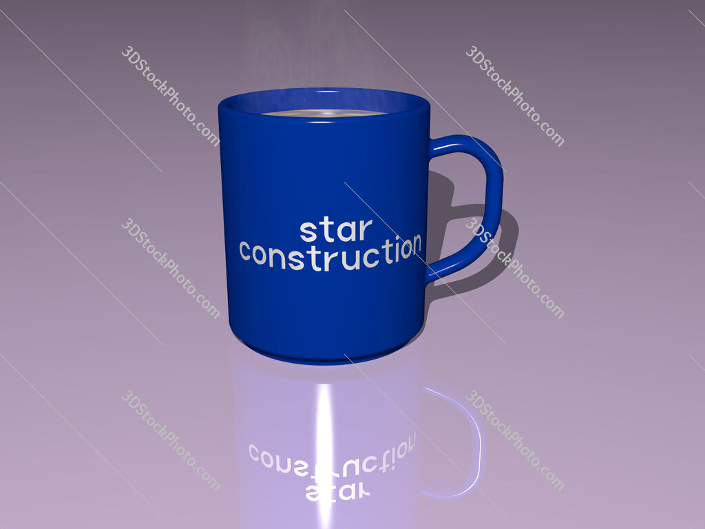 star construction text on a coffee mug