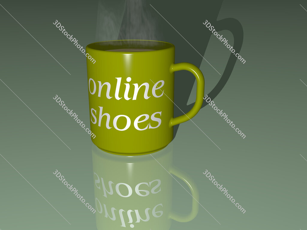 online shoes text on a coffee mug