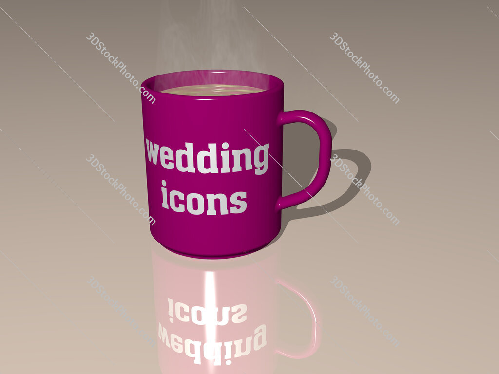 wedding icons text on a coffee mug
