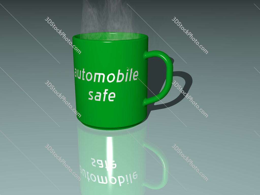 automobile safe text on a coffee mug