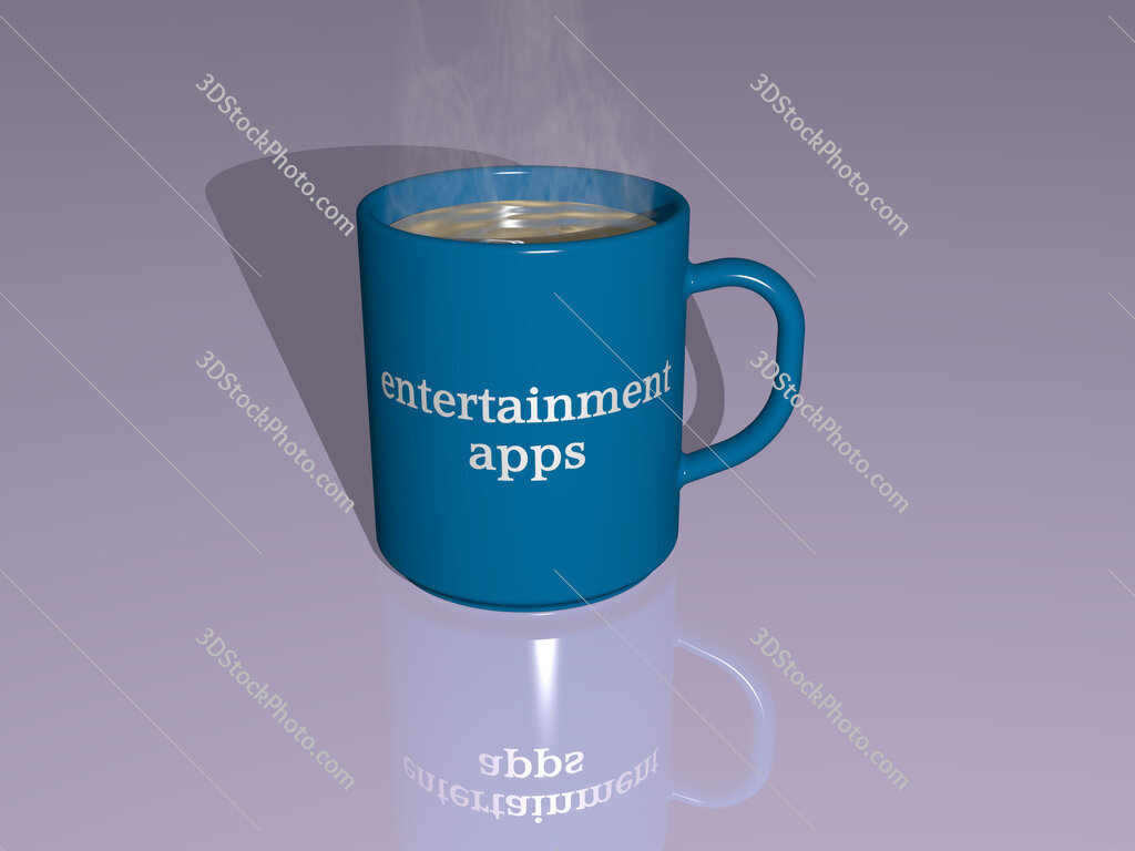 entertainment apps text on a coffee mug