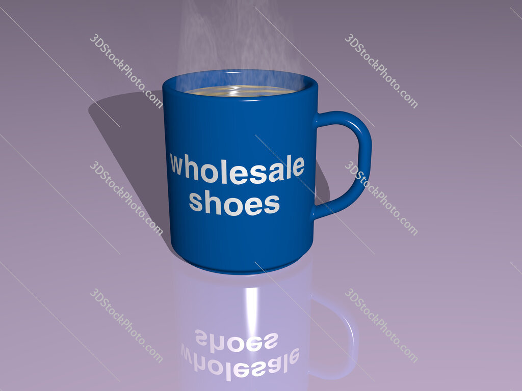 wholesale shoes text on a coffee mug