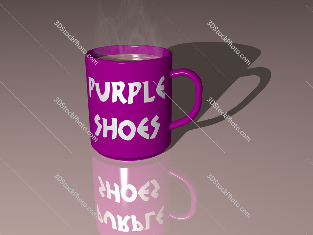 purple shoes text on a coffee mug