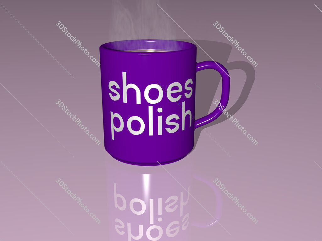 shoes polish text on a coffee mug