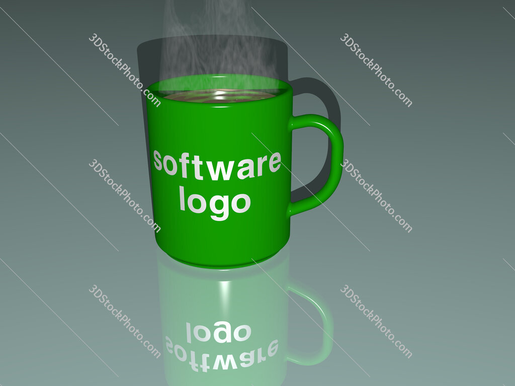 software logo text on a coffee mug
