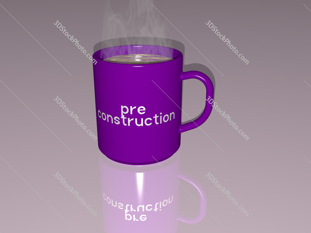 pre construction text on a coffee mug
