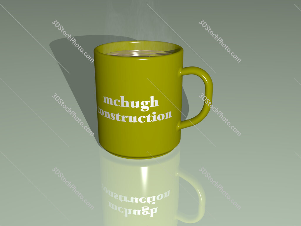 mchugh construction text on a coffee mug