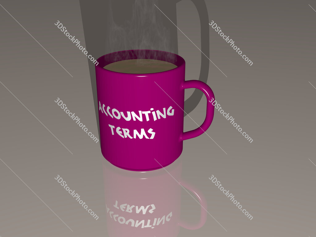 accounting terms text on a coffee mug