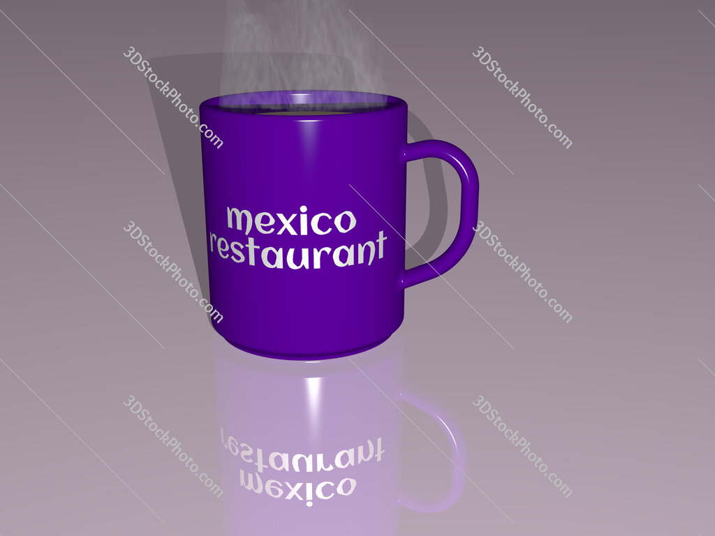 mexico restaurant text on a coffee mug