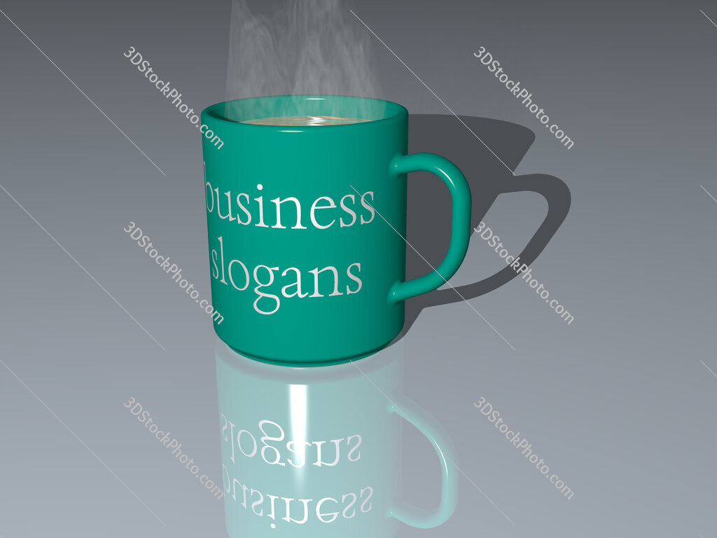 business slogans text on a coffee mug