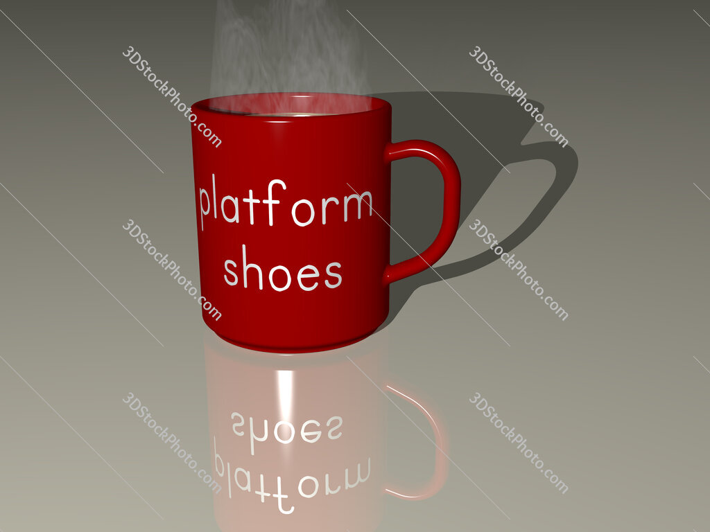 platform shoes text on a coffee mug